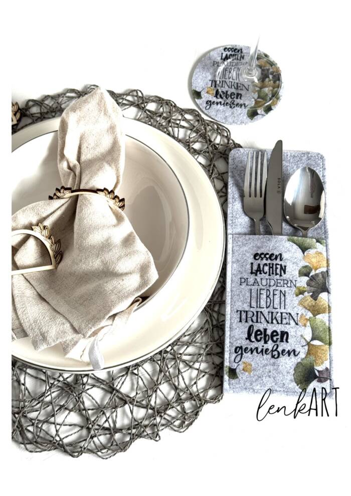 Bestecktaschen Ginkgkostreifen – Bild 2