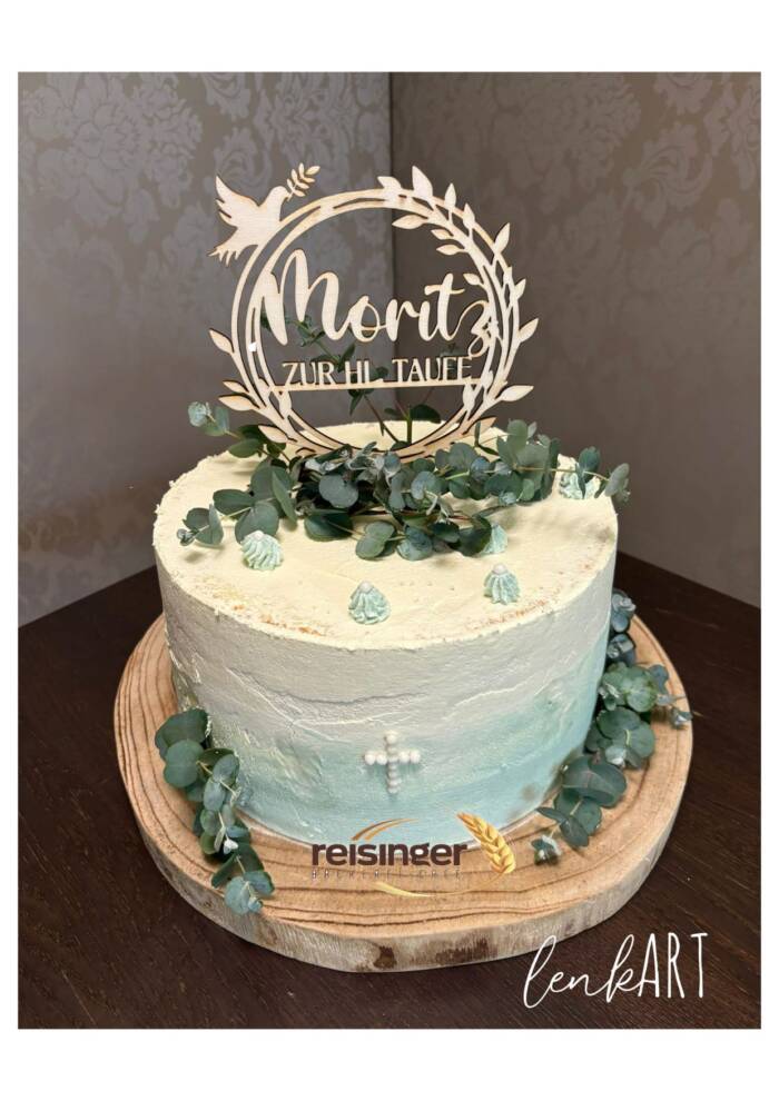Caketopper Kranz Taufe, Erstkommunion, Firmung Taube