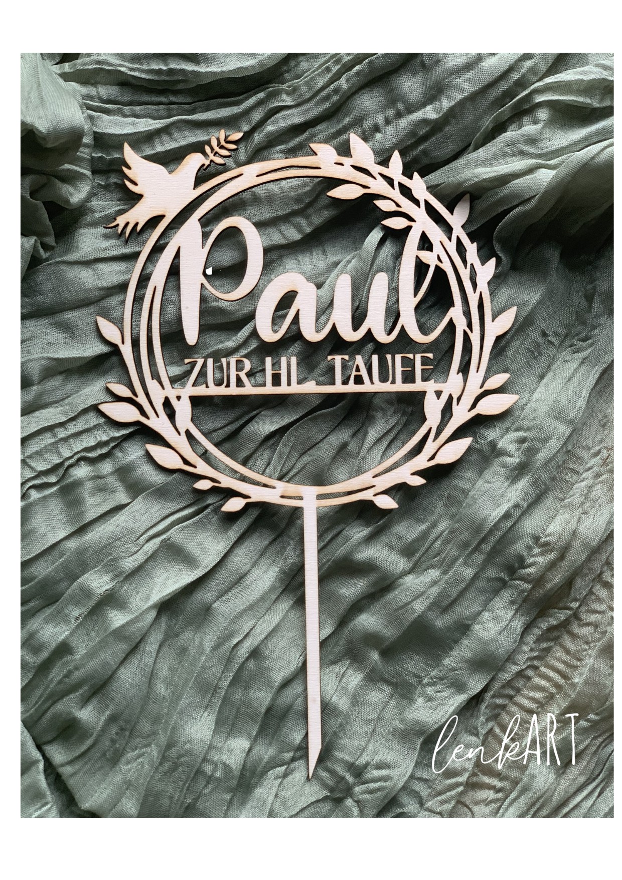 Caketopper hl. Taufe personalisiert