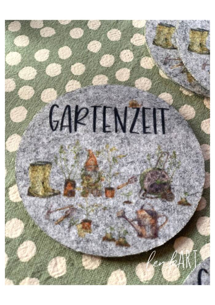 Filzuntersetzer Gartenzeit
