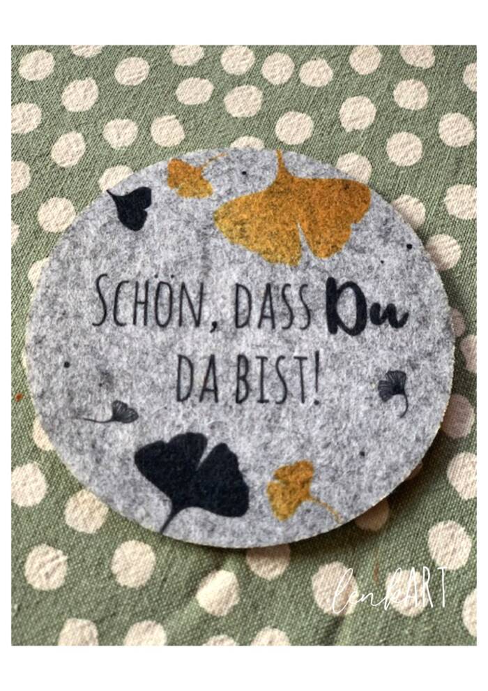 Filzuntersetzer Ginkgoblätter