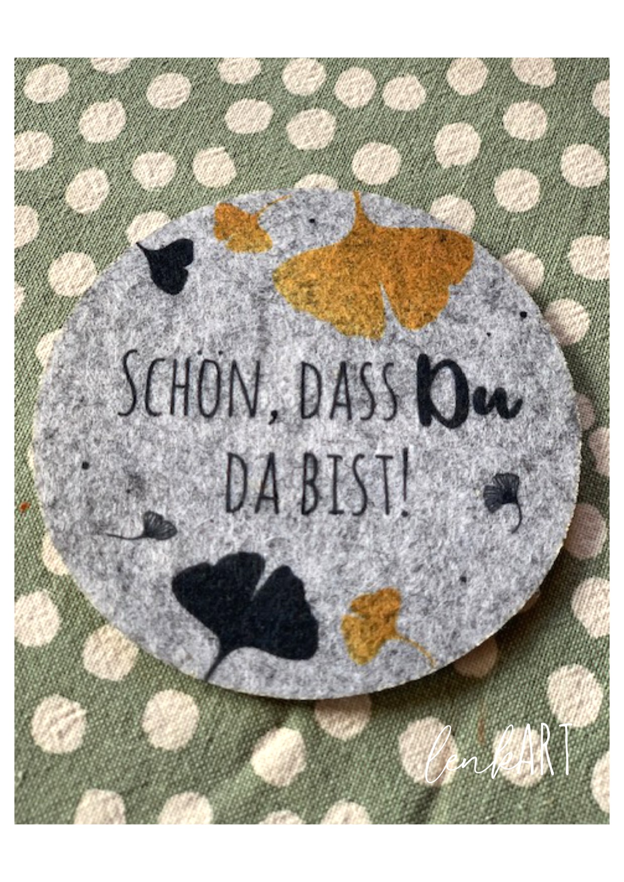 Filzuntersetzer Ginkgoblätter