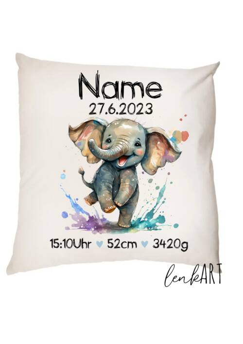 Kissen Elefant Watercolor