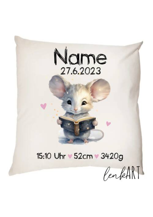 Kissen Lesemaus