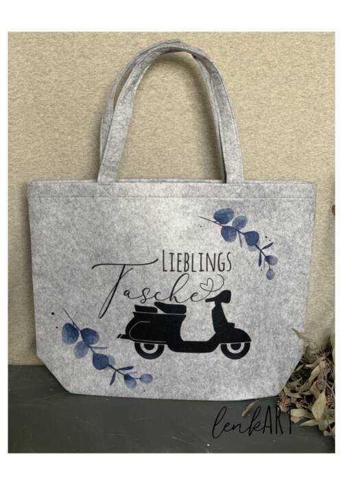 Tasche mit Innentasche Vespa mit Eukalyptuszweige [Digital]