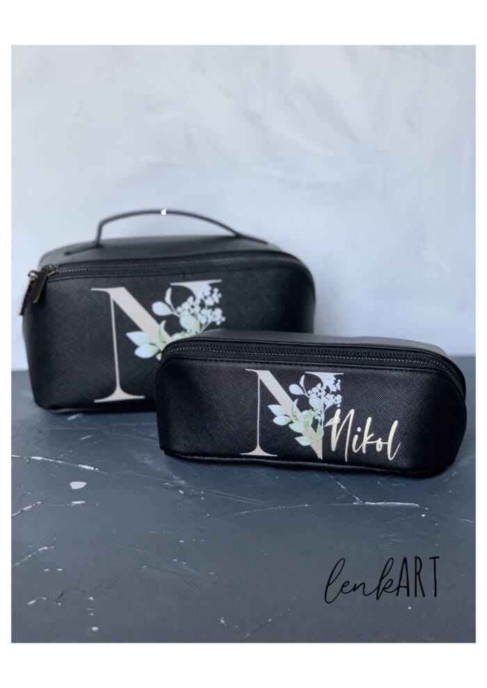 Kosmetiktasche Eukalyptus flat mini – Bild 3
