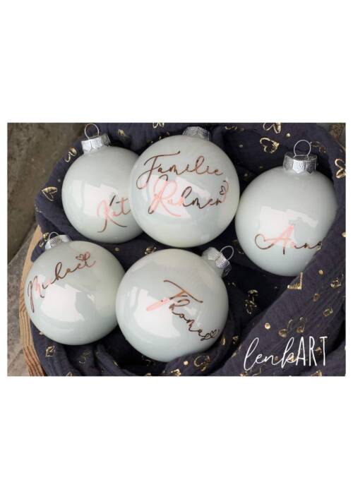 Weihnachtskugel weiß personalisiert 7cm