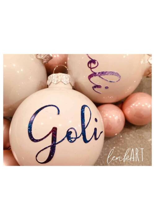 Weihnachtskugel weiß personalisiert 6cm