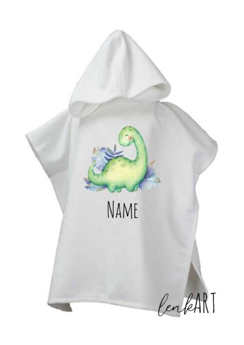 Badeponcho Dino grün