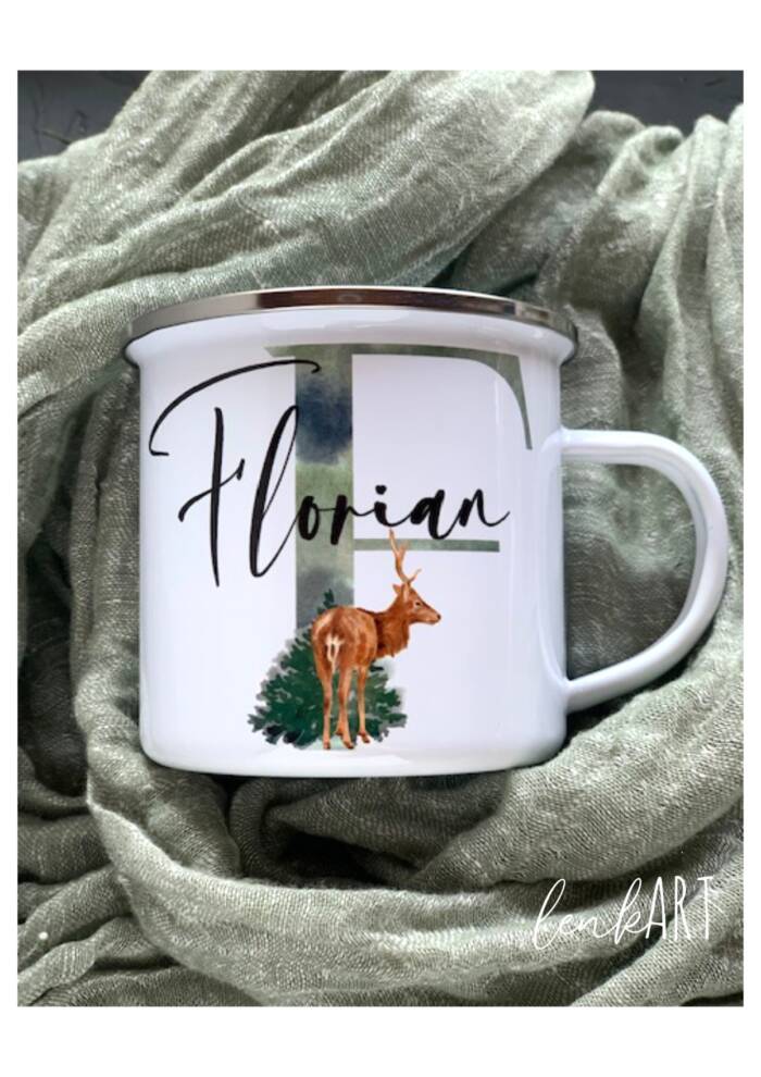 Tasse Buchstaben Hirsch