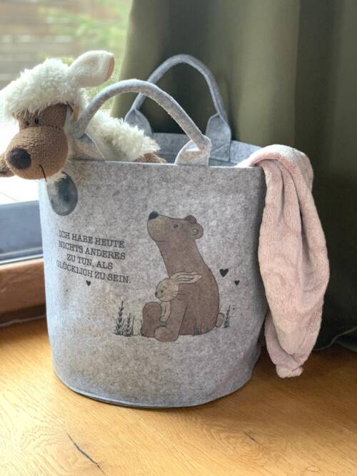 Filz-Aufbewahrungskorb Bär