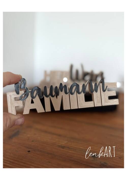 Familie Schriftzug 3D