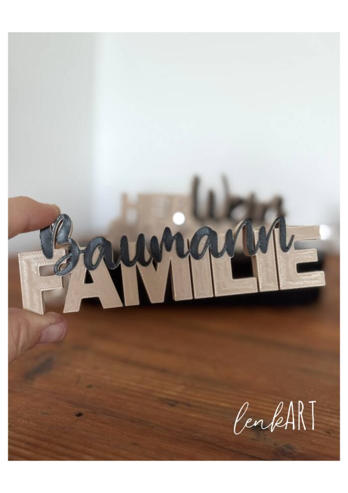 Familie Schriftzug 3D