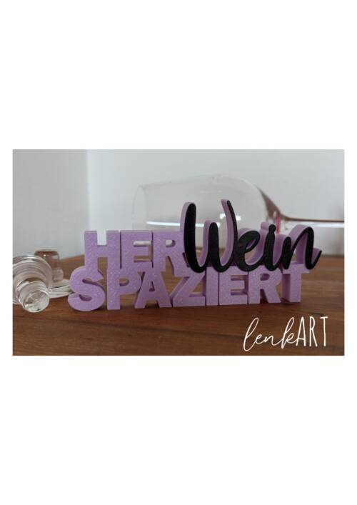 HerWeinspaziert Schriftzug 3D